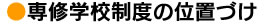 専修学校制度の位置づけ