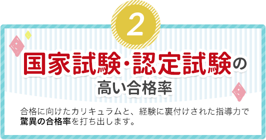 国家試験・認定試験の高い合格率